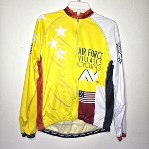 VTG Verge USA Air Force Villages Cycling Jersey Large Full Zip Long Sleeves